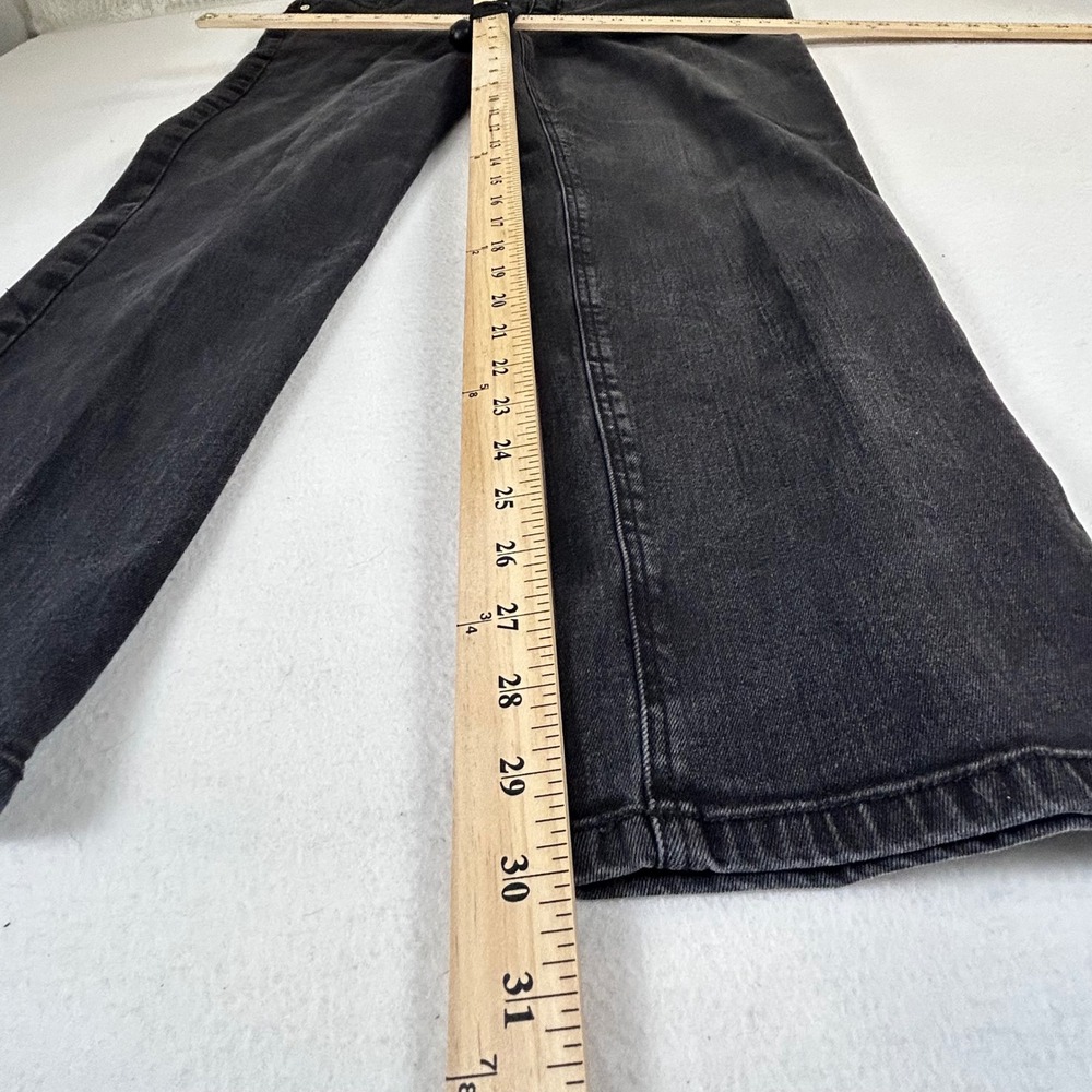 Chicos So Slimming Ankle Jeans Womens 3 Black Straight Leg Stretch Denim Gold HW - Picture 6 of 11